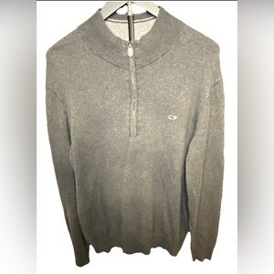 Vineyard Vines Men's Medium Gray Zip-Up Sweater